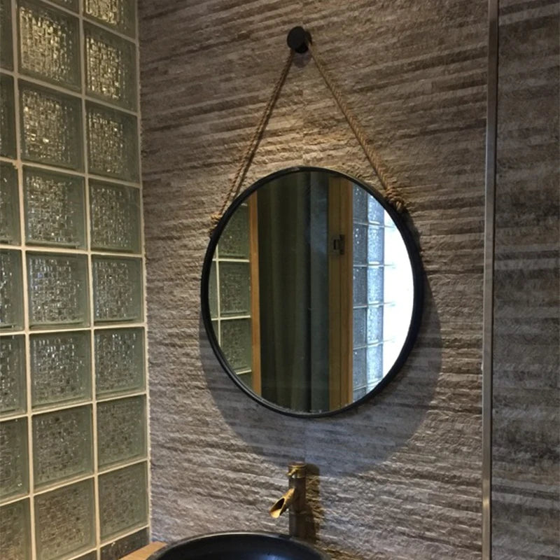 miroirs décoratifs ronds rétro suspendus artisanat nordique esthétique - vue 4 sur 7