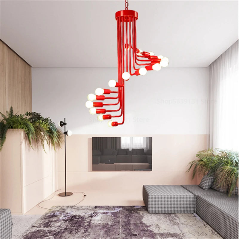 lustre moderne à LED style nordique pour loft et restaurant - vue 4 sur 11