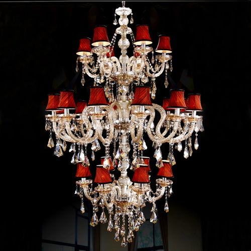 lustre en cristal léger design pour escalier moderne - vue 2 sur 8