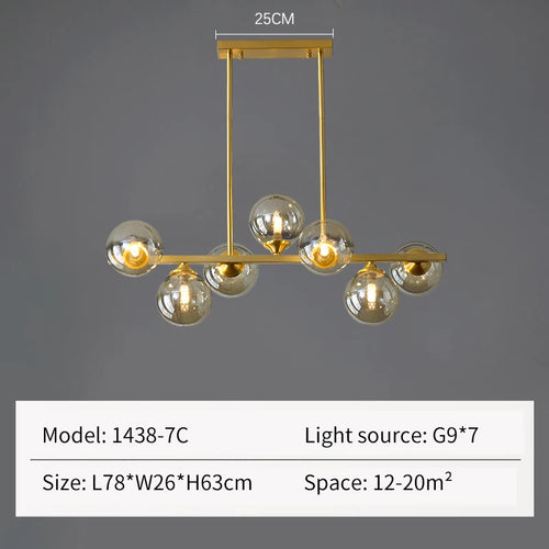 lustre led de luxe design moderne en verre
