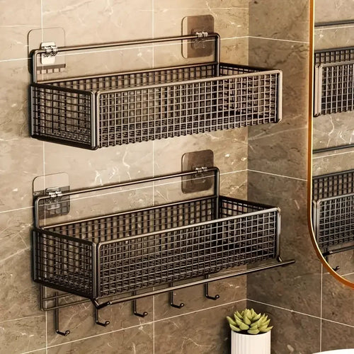 panier de rangement mural en métal pour accessoires peu encombrant - vue 2 sur 6