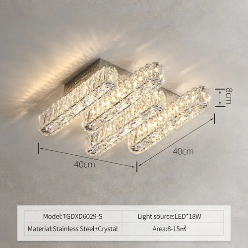 lustre led moderne en cristal avec intensité variable pour la maison - vue 11 sur 13