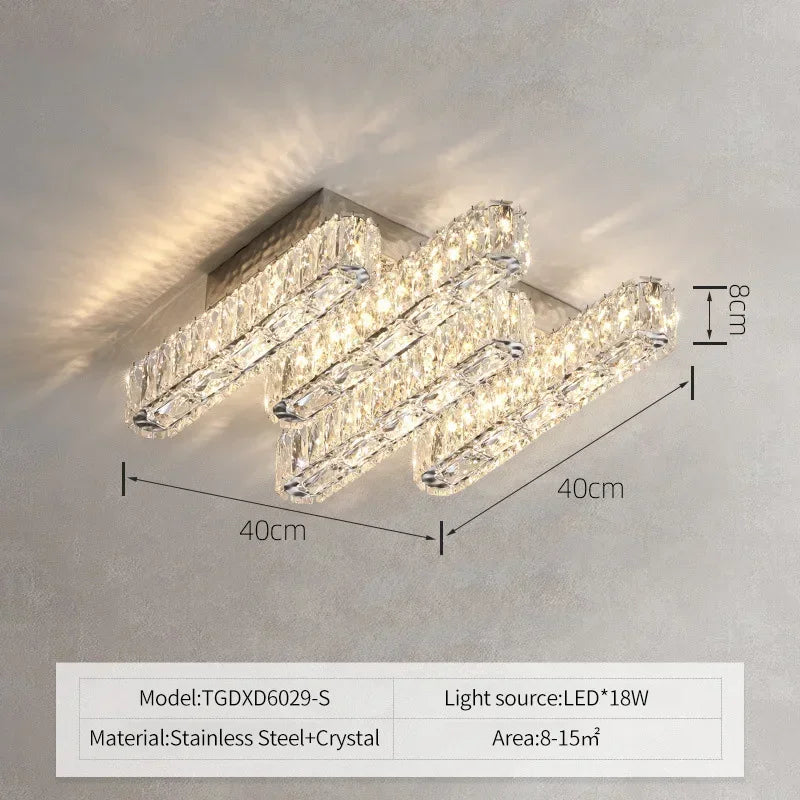 lustre led moderne en cristal avec intensité variable pour la maison - vue 10 sur 13