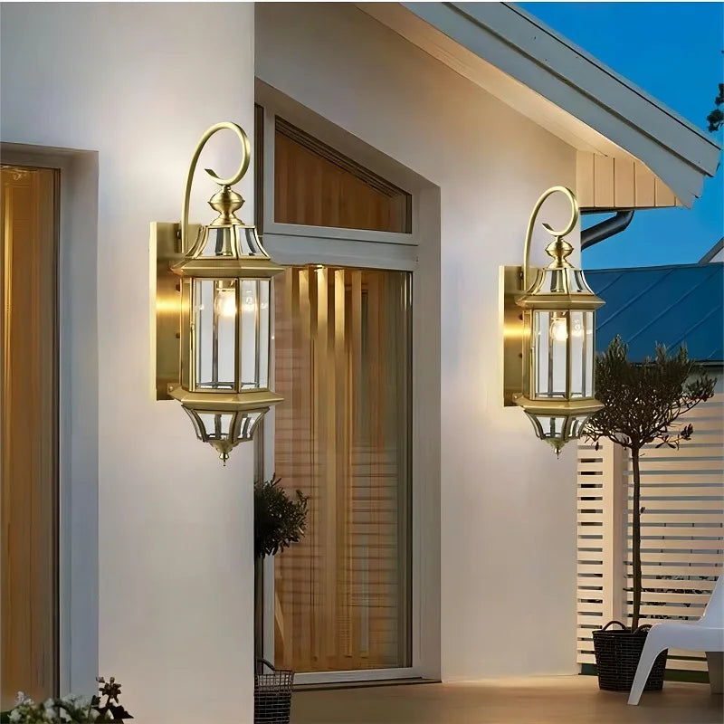 applique murale extérieure en cuivre LED étanche design élégant - vue 4 sur 7