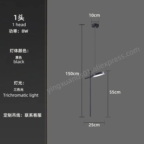 lustre moderne suspendu en acrylique design créatif 2023 à LED