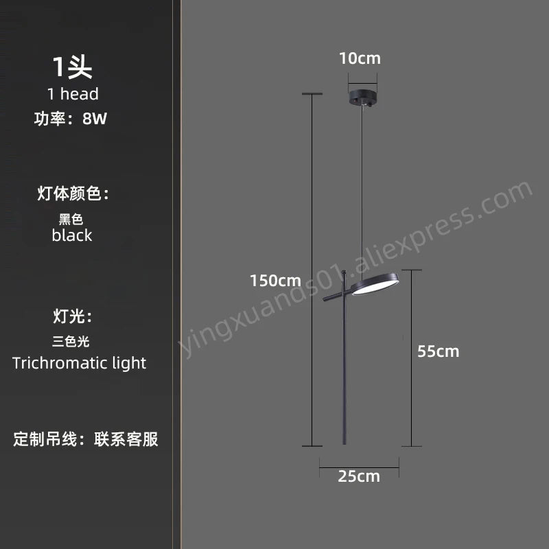 lustre moderne suspendu en acrylique design créatif 2023 à LED