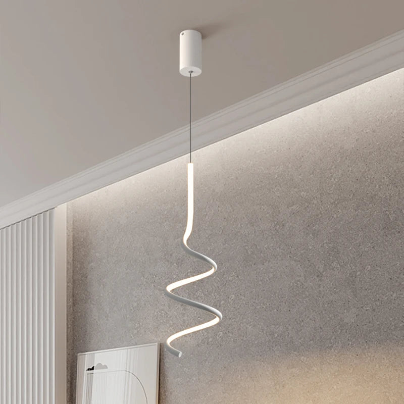 suspension moderne simple avec éclairage créatif led - vue 4 sur 11