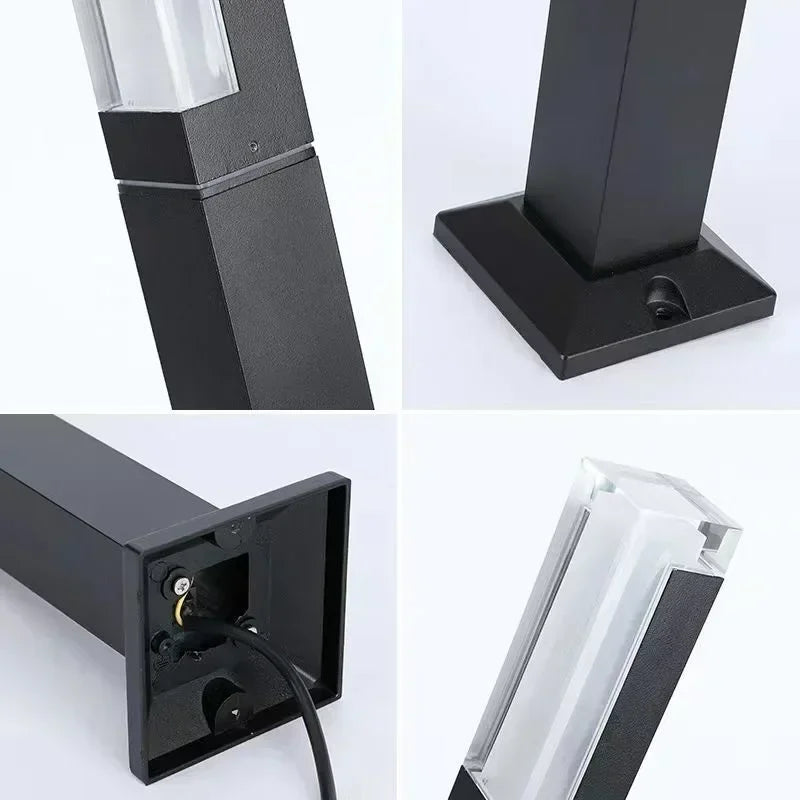 lampe de jardin led avec détecteur de mouvement étanche en aluminium - vue 7 sur 12