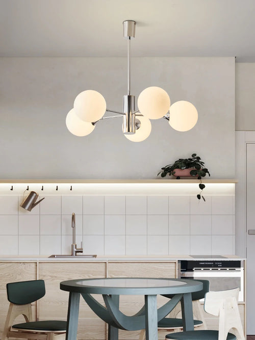 lustre design nordique moderne forme haricot magique luxe éclairage intérieur - vue 5 sur 9