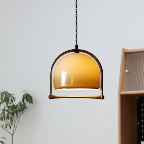 suspension en verre et bois style moderne hauteur réglable pour intérieur - vue 2 sur 8