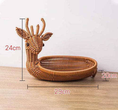 panier de rangement en rotin tissé style animal fait main - vue 11 sur 29