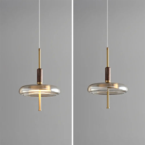 suspension en verre moderne avec éclairage led décoratif - vue 3 sur 7