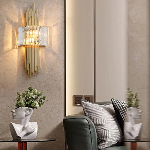 applique murale led en cristal moderne et raffinée - vue 4 sur 9