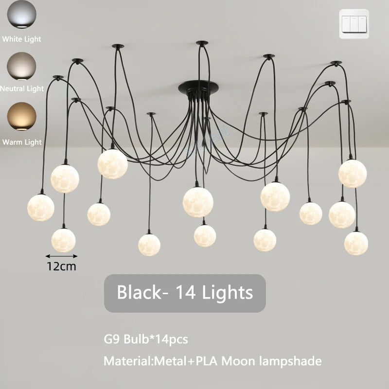 lustre multi lumières suspendues style nordique pour commerces - vue 15 sur 16