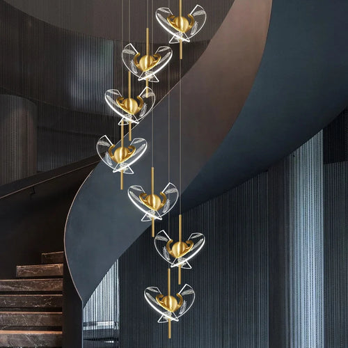 lustre moderne en cuivre pour décoration créative intérieur élégant - vue 3 sur 14