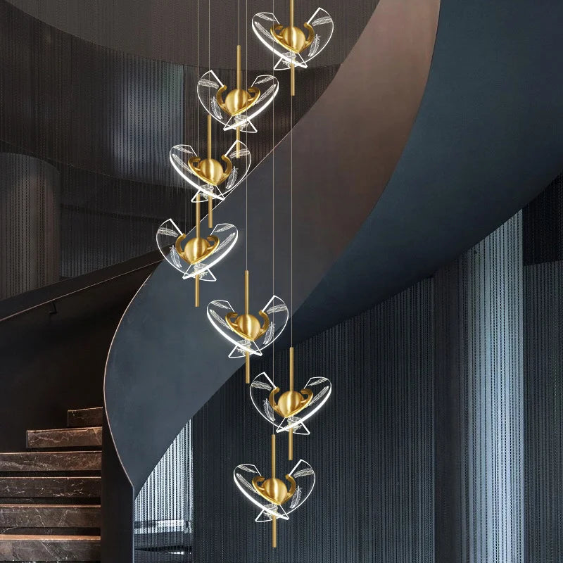 lustre moderne en cuivre pour décoration créative intérieur élégant - vue 3 sur 14