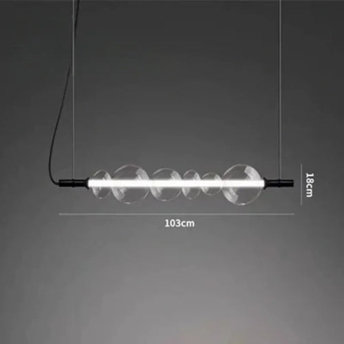 lustre suspendu en verre avec lumières led pour décoration moderne - vue 6 sur 9