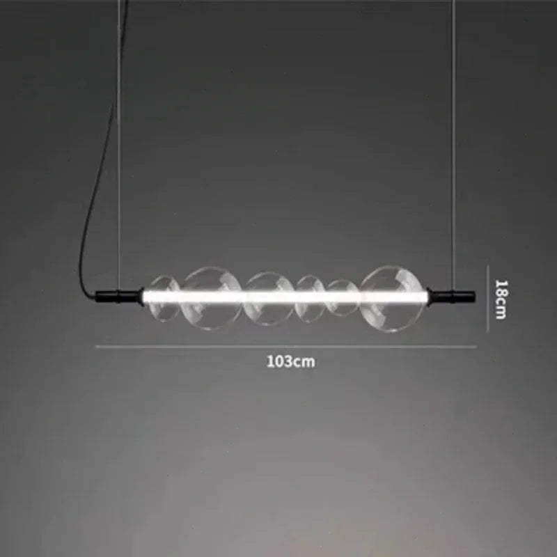 lustre suspendu en verre avec lumières led pour décoration moderne - vue 5 sur 9