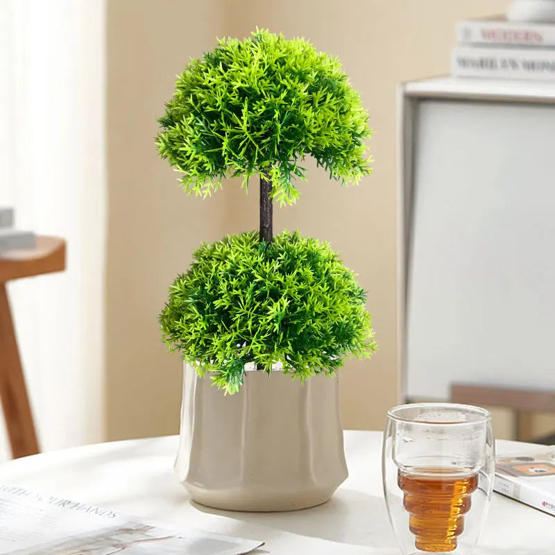 plante artificielle faux pin pour décoration intérieure et extérieure - vue 3 sur 8