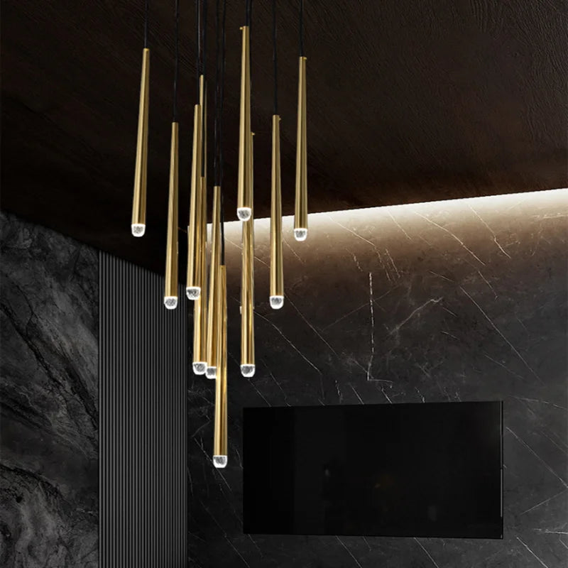 lustre led postmoderne nordique en cristal suspendu - vue 4 sur 17