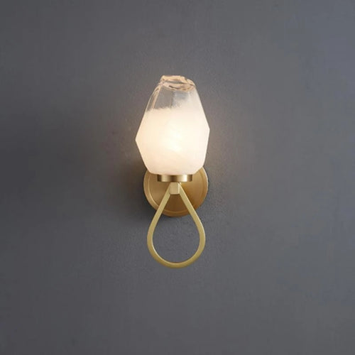 applique murale moderne en cuivre avec ampoule en verre blanc - vue 4 sur 10