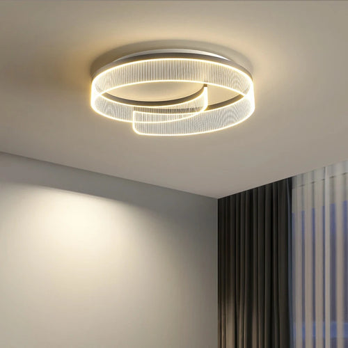 plafonnier led moderne abat-jour rond en acrylique transparent décoratif - vue 5 sur 7