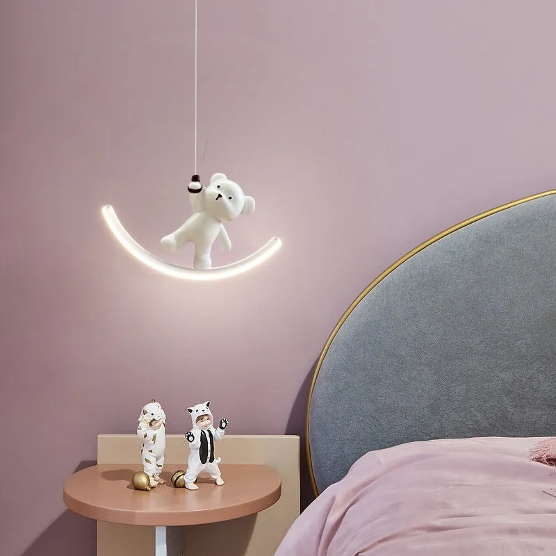 suspension led enfant motif dauphin et ours - vue 3 sur 9