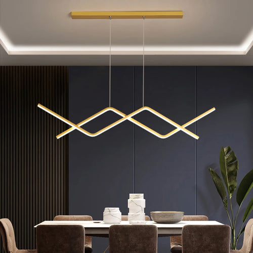 lustre moderne à led avec télécommande pour intérieur élégant - vue 2 sur 10