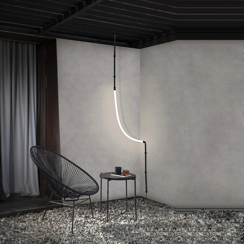lustre linéaire à led design en acier inoxydable minimaliste - vue 2 sur 16
