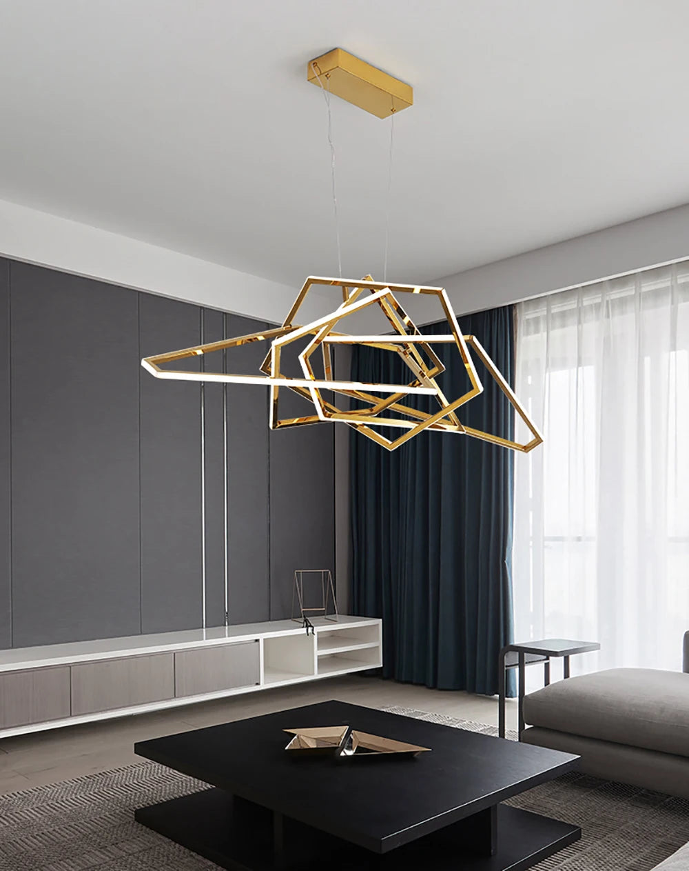 lustre géométrique en silicone pour décoration moderne - vue 6 sur 14