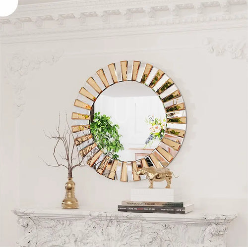 miroir mural décoratif rond en forme d'étoile pour une touche élégante - vue 3 sur 6