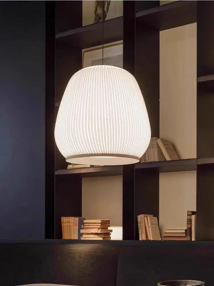 Spanish Designer Pendant Lamp Fabric Chandelier Suspension Hanging Light - vue 6 sur 9