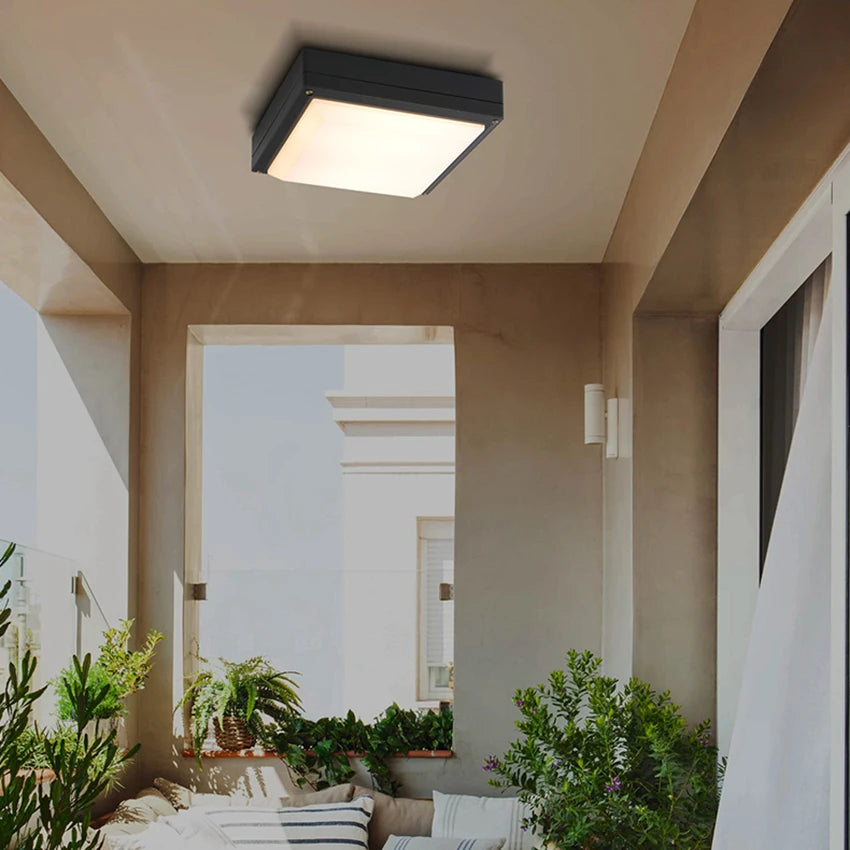 plafonnier extérieur étanche pour éclairage de jardin et terrasse - vue 6 sur 8