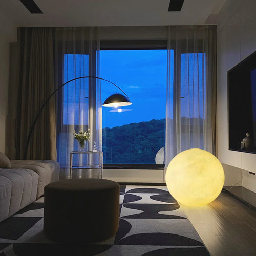 lampe de sol en forme de lune pour décoration intérieure esthétique - vue 5 sur 10