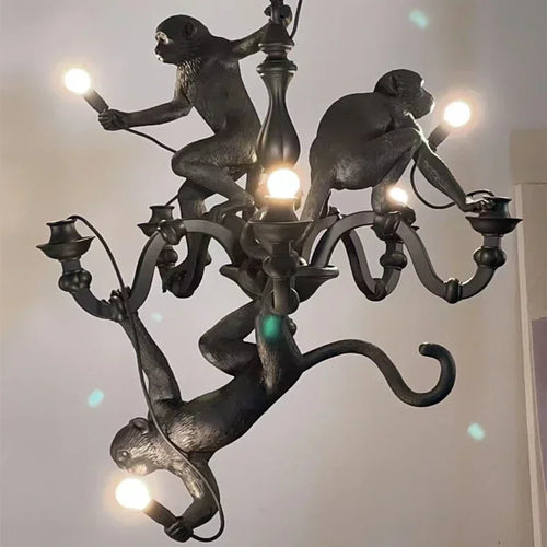 lustre rétro créatif en forme de singe pour cafés et restaurants - vue 2 sur 18