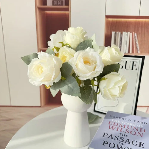 bouquet de roses artificielles en soie pour mariée décoration élégante - vue 5 sur 16