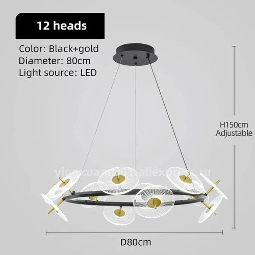 lustre moderne pour éclairage intérieur design élégant - vue 13 sur 12