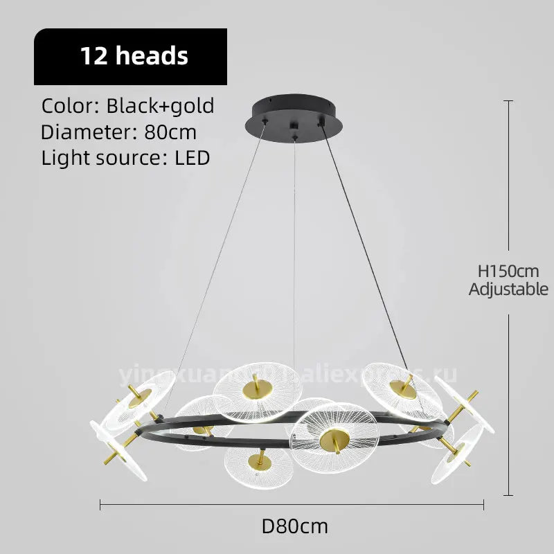 lustre moderne pour éclairage intérieur design élégant - vue 12 sur 12