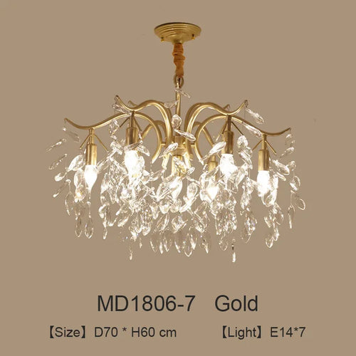 lustre nordique led en cristal de luxe décoration - vue 9 sur 14