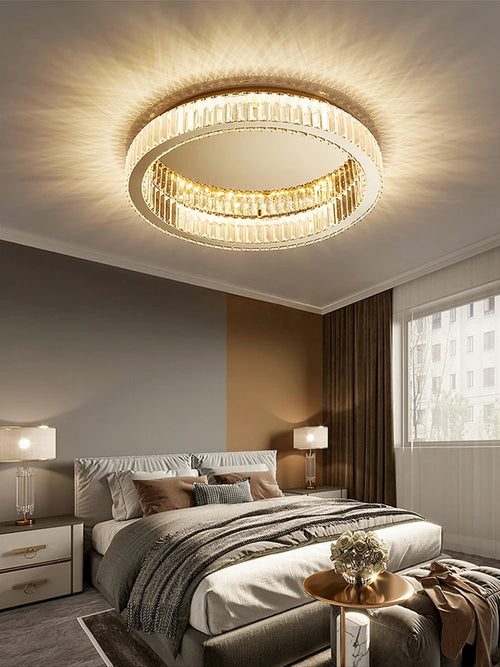 lustre en or et argent avec led dimmable rond - vue 2 sur 11