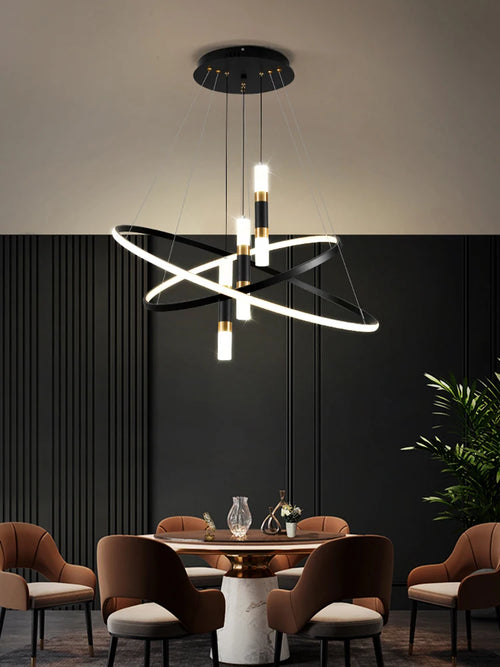 lustre rond moderne pour éclairage intérieur décoratif - vue 3 sur 15