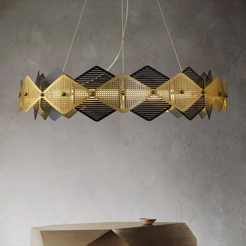 lustre post-moderne en acier inoxydable suspension led minimaliste italienne - vue 3 sur 13