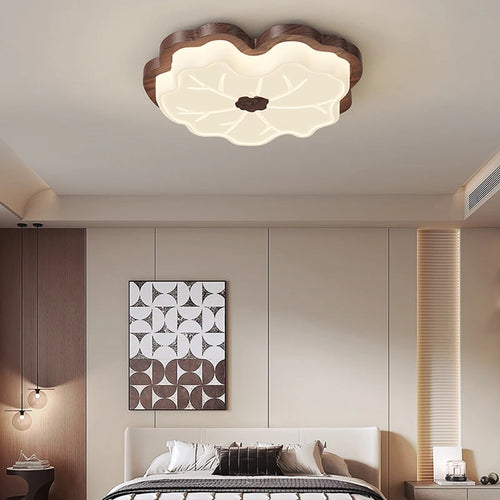 lustre moderne imitation bois en forme de feuille d'arbre créatif - vue 3 sur 14