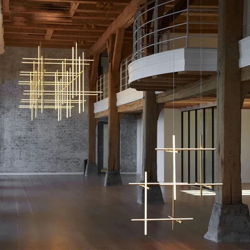 lustre tubulaire design italien suspension à led décorative - vue 3 sur 15