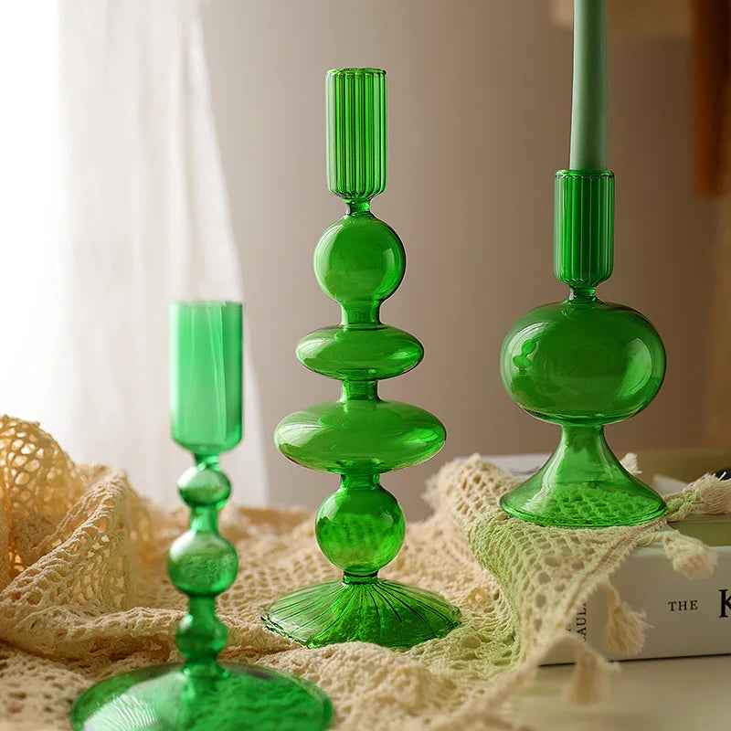 bougeoir vintage en verre pour mariage et dîners romantiques - vue 4 sur 27