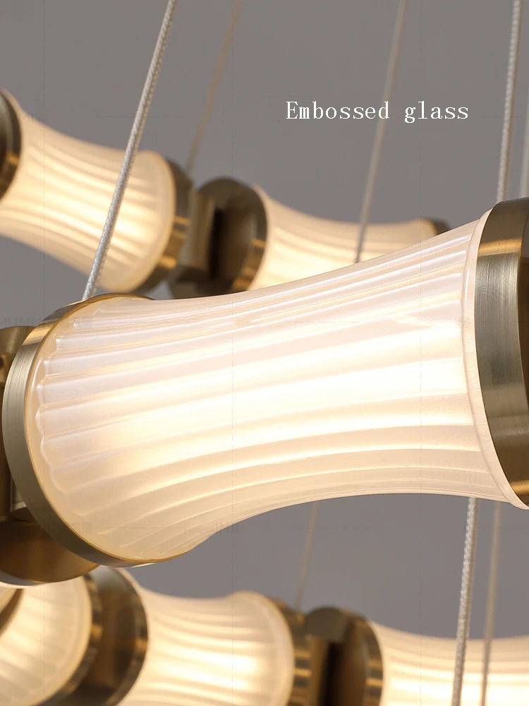 lustre led en verre design moderne de luxe - vue 5 sur 13
