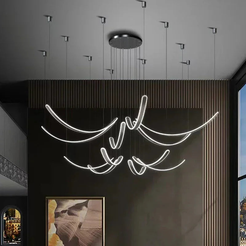 lustre à led moderne design pour décoration intérieure élégante - vue 4 sur 9