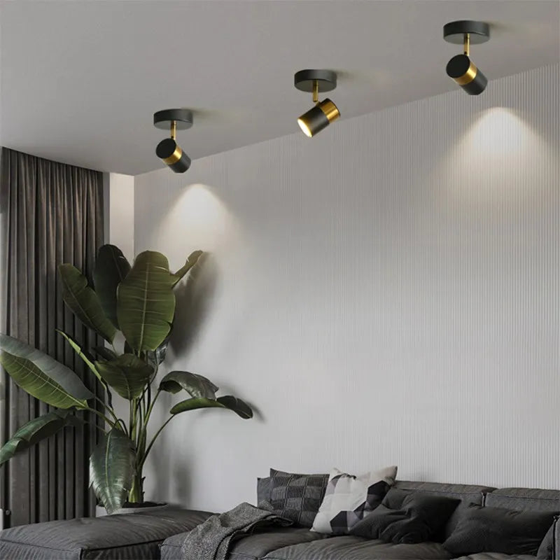 Plafonnier LED nordique de luxe en or noir - vue 4 sur 12