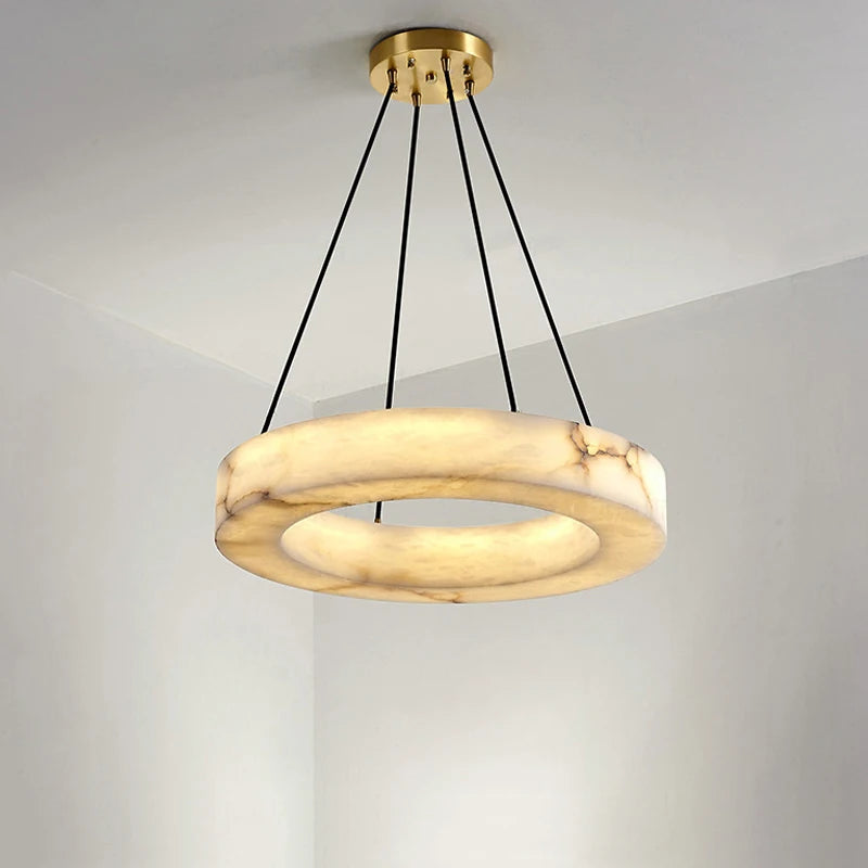 lustre en marbre naturel espagnol pour hôtel luxueux - vue 4 sur 8