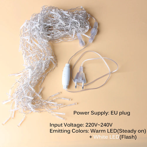 guirlande lumineuse led glaçons pour décorations de fête et événements - vue 4 sur 6